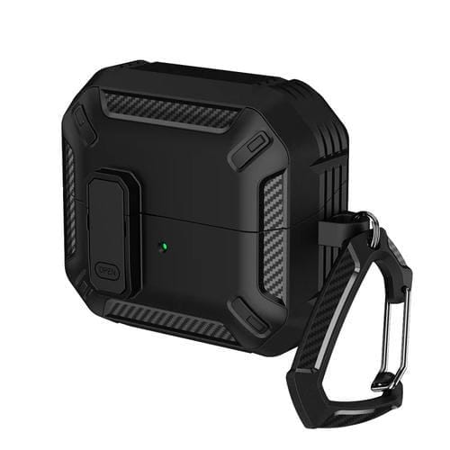 Funda Protectora para Auriculares Samsung Galaxy Buds 3/3 Pro con Interruptor y Gancho (Negro)