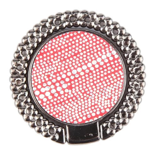 Soporte de Anillo para Teléfono Móvil Metal Forma Diamante (Negro y Rojo)