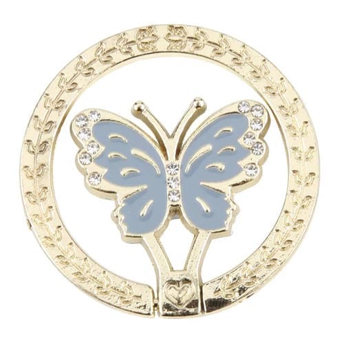 Soporte de Anillo para Teléfono Móvil Metal Mariposa (Azul)