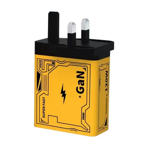 Cargador Ultrarrápido USB Tipo C Gan HX111 120 W (Enchufe Británico)