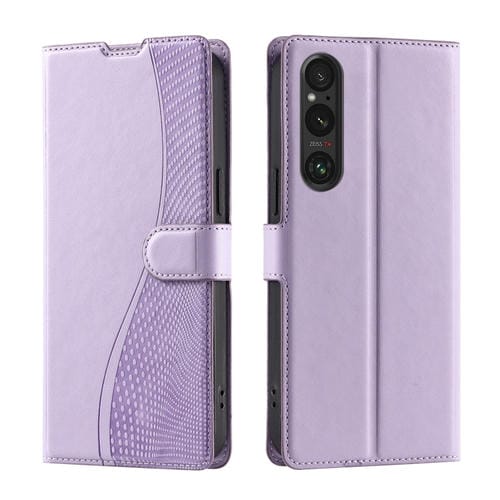 Funda de Cuero Ultrafina con Puntos para Sony Xperia 1 V Voltage (Morado)