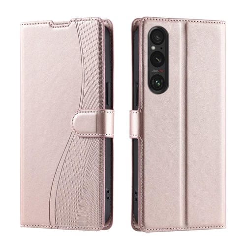 Funda de Cuero Ultrafina con Puntos para Sony Xperia 1 V Voltage (Oro Rosa)