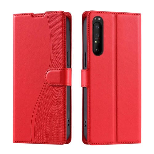 Funda de Cuero Ultrafina con Puntos para Sony Xperia 1 III Voltage (Roja)