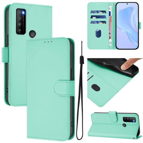 Funda Piel Sintética con Cordón para TCL 30XL (2022) (Verde Menta)