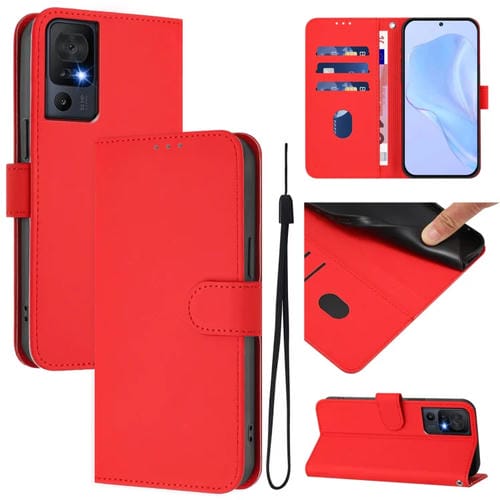 Funda Piel Sintética TCL 40 Se con Cordón (Rojo)