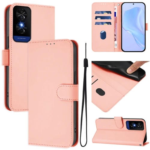 Funda de Cuero con Cordón para TCL 50 5G / 50 Xe Nxtpaper 5G (Rosa)