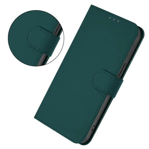 Funda de cuero con textura de piel y cordón para TCL 605/60 SE (verde oscuro)