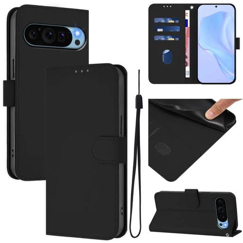 Funda Piel Sintética Google Pixel 9 Pro XL con Cordón (Negro)