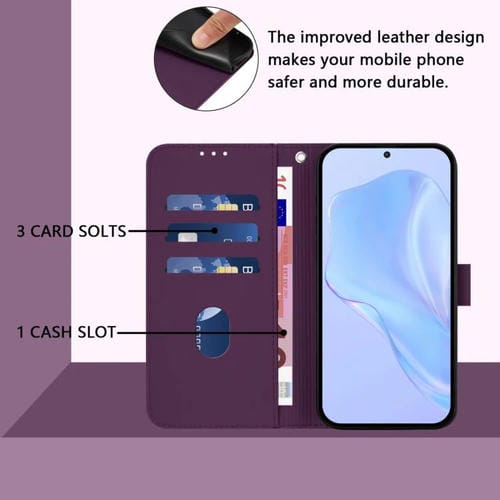 Funda de cuero con textura de piel y cordón para Infinix GT 30 Pro (violeta)