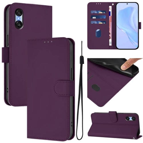 Funda Piel Sintética con Cordón Sony Xperia 10 Vi (2024) (Violeta)