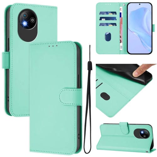 Funda de Piel Sintética con Cordón para ZTE Blade A35 Lite/A35 Core (Verde Menta)