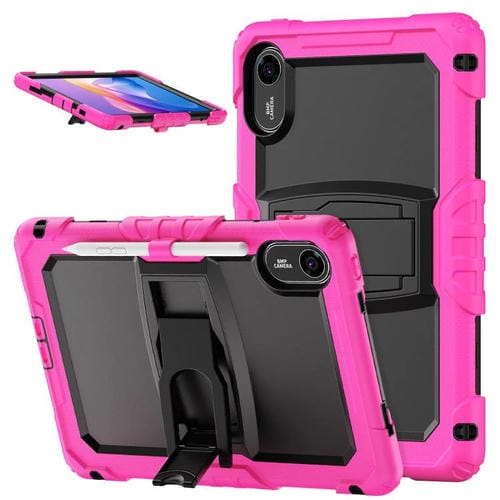 Funda de silicona hídrica para tableta Xiaomi Redmi Pad 2 11 2025 con correa para el hombro y soporte (rosa)