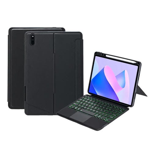 Funda de Cuero con Teclado Bluetooth Retroiluminado Desmontable y Panel Táctil para Huawei Matepad 11 (2023) (Negro)