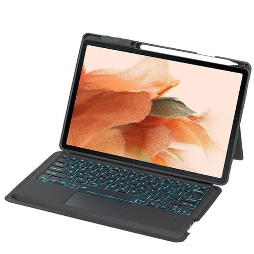 Funda de Cuero con Teclado Bluetooth Retroiluminado Desmontable y Panel Táctil para Samsung Galaxy Tab S10+ / S9 Fe+ / S9+ (Negro)