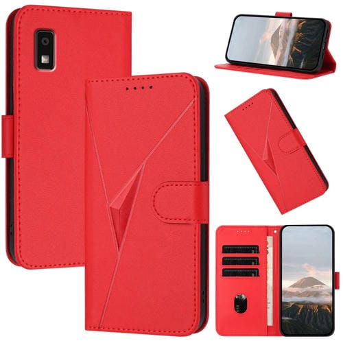 Funda de Cuero con Cierre de Hebilla para Sharp Aquos Wish3 (Rojo)
