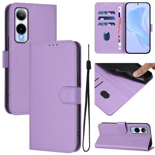 Funda de Cuero con Cordón para Teléfono Cricket Icon 6 Skin Feel (Morado Lavanda)