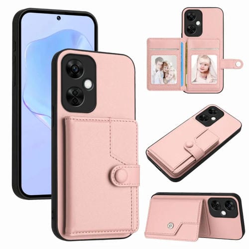 Funda para Teléfono Antirrobo OnePlus Nord CE 3 Lite con Botón y Tarjetero RFID (Rosa)