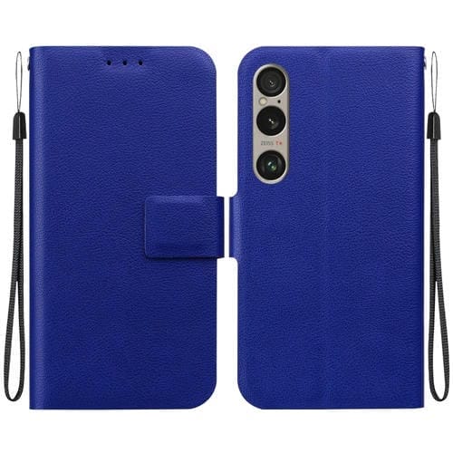 Funda de Cuero Ultradelgada con Hebilla Magnética para Sony Xperia 1 Vi (Azul)