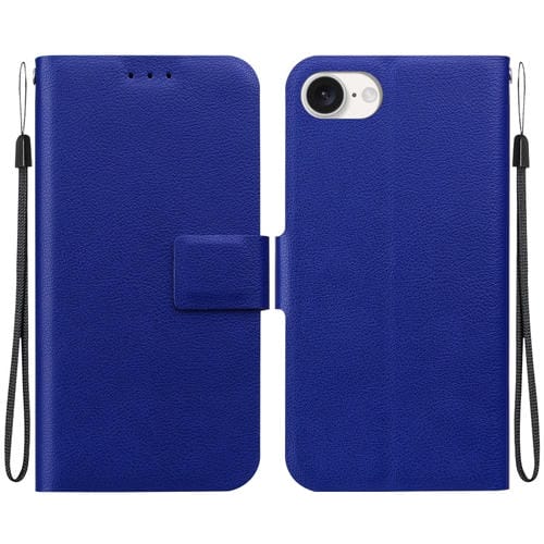 Funda de Cuero Ultrafina con Hebilla Magnética para iPhone 16E (Azul)