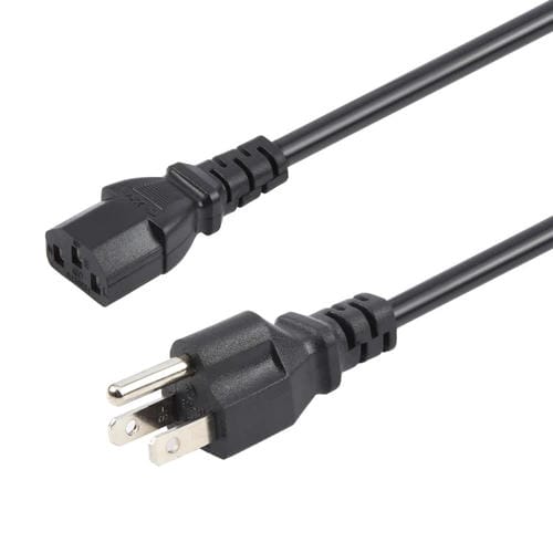 Cable de Alimentación para Ordenador con Enchufe Estadounidense de 3 Pines, 5 Metros (Negro)