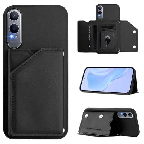 Funda para OnePlus Nord CE4 Lite 5G con 4 Ranuras para Tarjetas y Correa (Negra)