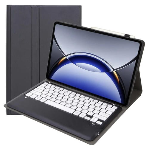 Funda de Cuero con Teclado Bluetooth Desmontable Ultrafina TPU Op15 para Oppo Pad 3 12,1" (Negro + Blanco)