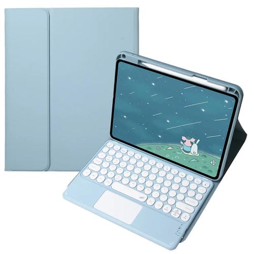 Funda de Cuero con Teclado Bluetooth y Panel Táctil para Infinix Xpad 11" (Azul Brumoso)