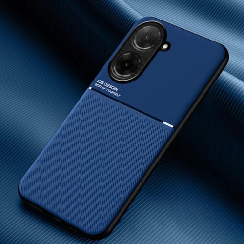 Funda híbrida de TPU y policarbonato con diseño clásico de tira inclinable y granulado para Redmi A5 4G (171,7 mm) y Xiaomi Poco C71 (azul)