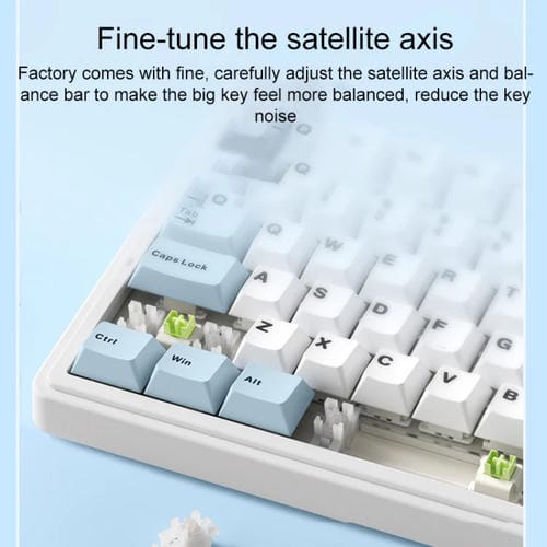 Teclado Mecánico Aula F75 80 Teclas con Cable, 2,4G y Bluetooth, RGB Personalizado (Azul Marino)