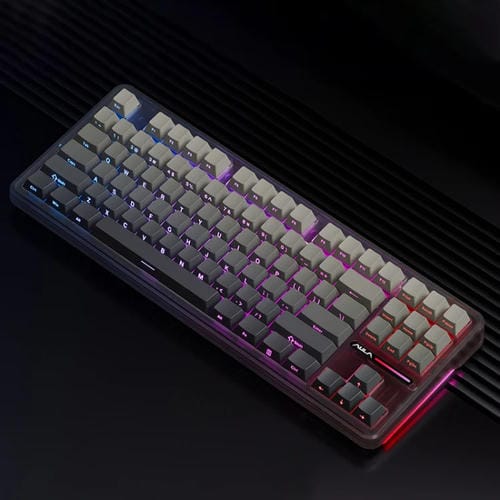 Teclado Mecánico Aula F87 Pro 87 Teclas con Cable, 2,4G y Bluetooth, RGB Personalizado, Eje Madera de Fresno V4