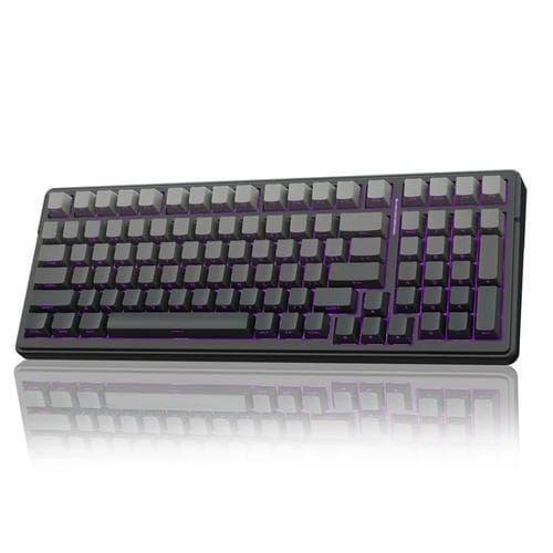 Teclado Mecánico Aula F99 Pro 99 Teclas con Cable, 2,4 G y Bluetooth RGB (Gris Degradado)