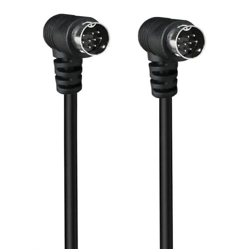 Cable Adaptador de Audio para TV 9 Pines Mini Din Doble Curvatura 0,5 m (Negro)