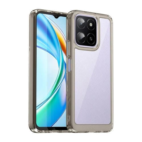 Funda híbrida TPU y Acrílico para Honor X5B Serie Colorida (Gris Transparente)