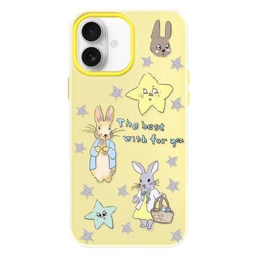 Funda híbrida TPU y Policarbonato iPhone 16 Conejo Estrella (Amarillo)