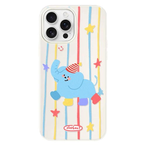 Funda híbrida TPU PC iPhone 15 Pro Elefante con Calcetines Blancos
