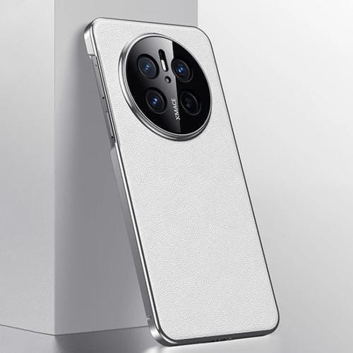 Funda de Cuero para Huawei Mate 70 a Prueba de Golpes (Blanca)