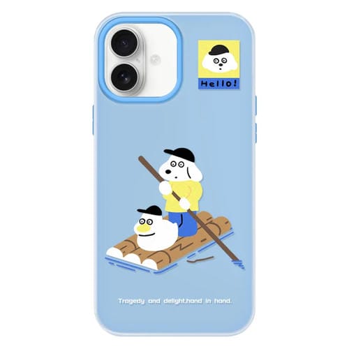 Funda híbrida TPU y policarbonato iPhone 16 con tacto sedoso (Azul Marino)