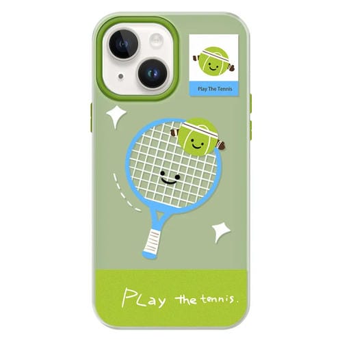 Funda híbrida TPU y PC iPhone 14 Plus Tacto Sedoso (Play Tennis Green)