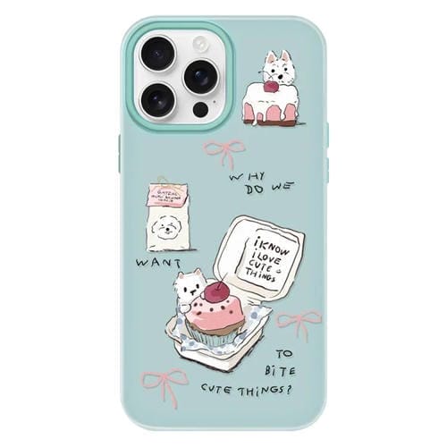 Funda híbrida TPU y PC iPhone 12 Pro Cake Dog función protección (Verde Claro)