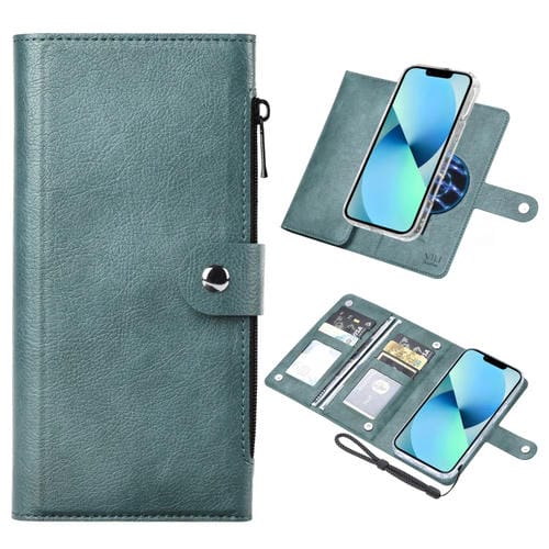 Funda de Cuero con Tapa Magnética Rfid Magsafe para iPhone 13 Vili Gvs-C Series (Verde)