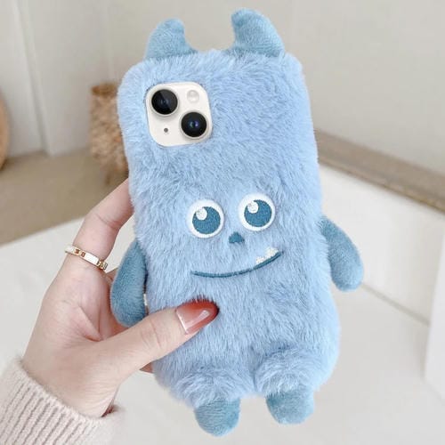 Funda TPU para Teléfono iPhone 13 Diseño Monstruo de Peluche Lindo (Azul)