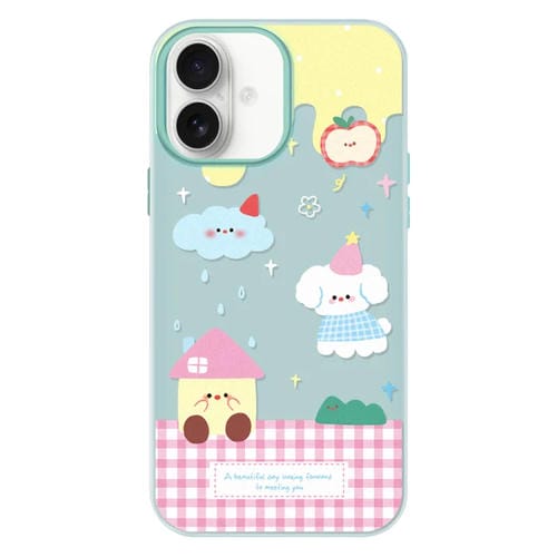 Funda híbrida TPU Policarbonato iPhone 16 con Tacto Sedoso (Verde Claro)