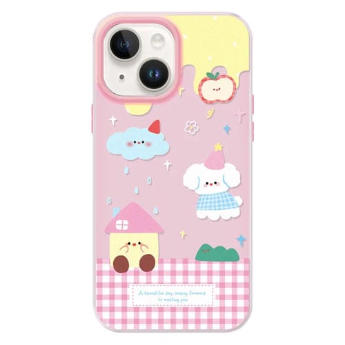 Funda híbrida TPU y PC iPhone 14 Tacto Sedoso y Gelatinoso (Rosa Clima)