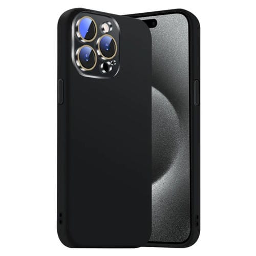 Funda de Silicona Líquida para iPhone 15 Pro Max con NanoLente (Negra)