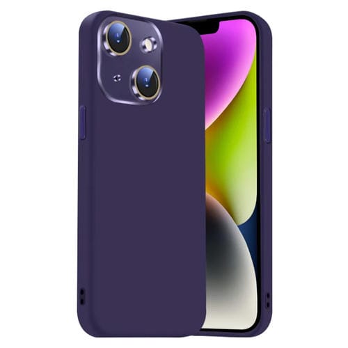 Funda de Silicona Líquida iPhone 14 Plus con NanoLente (Morado Oscuro)