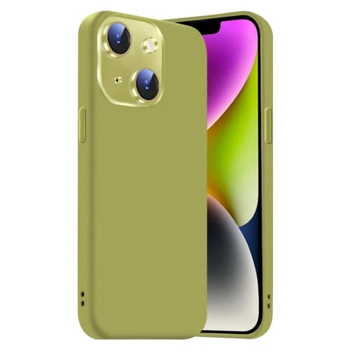 Funda de Silicona Líquida para iPhone 14 con NanoLente (Verde Fruta)