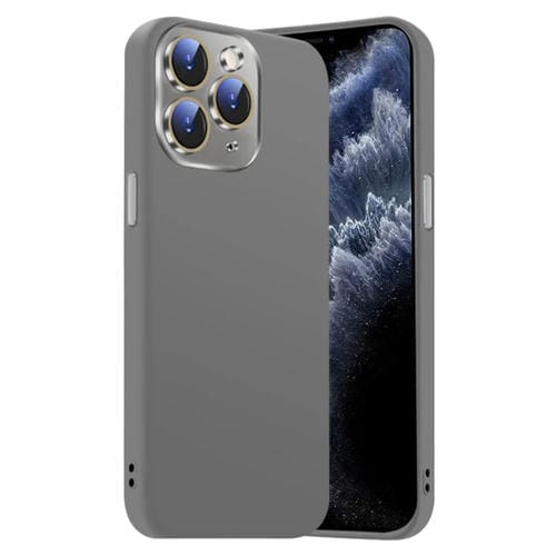 Funda de Silicona Líquida para iPhone 11 Pro Max con NanoLente (Gris Titanio)