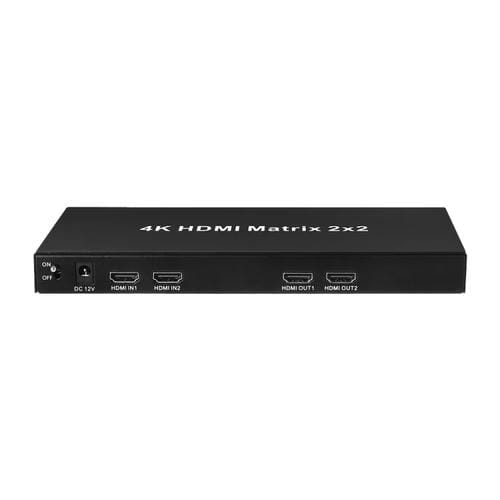 Conmutador de Matriz HDMI Measy Mt4322 4K 30 Hz 2 Entradas 2 Salidas Compatible con Conmutación sin Interrupciones (Negro) Enchufe Estadounidense