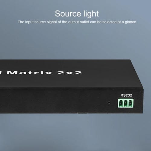 Conmutador de Matriz HDMI Measy Mt4322 4K 30 Hz 2 Entradas 2 Salidas Compatible con Conmutación sin Interrupciones (Negro) Enchufe Estadounidense