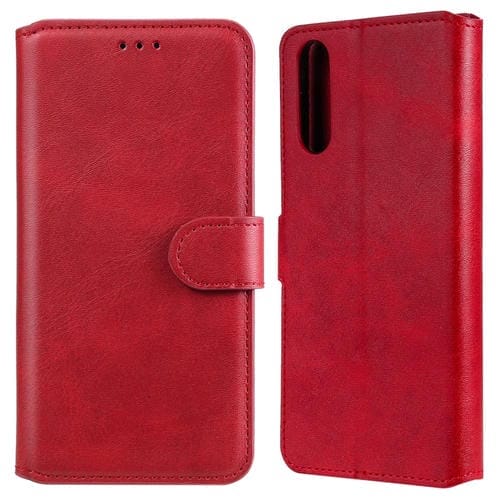 Para Sony Xperia 10 II Classic Calf Texture PU + TPU Funda de cuero con tapa horizontal, con soporte, ranuras para tarjetas y billetera (rojo)